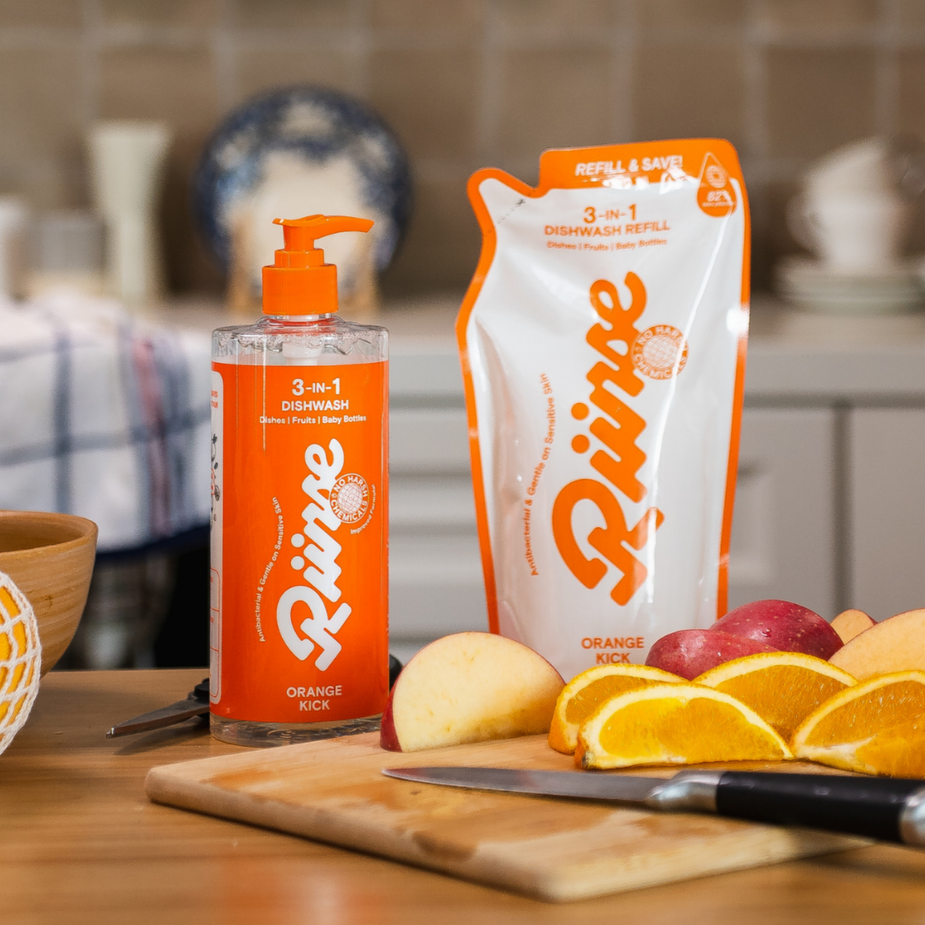 3-in-1 Dishwash Bottle & Refill