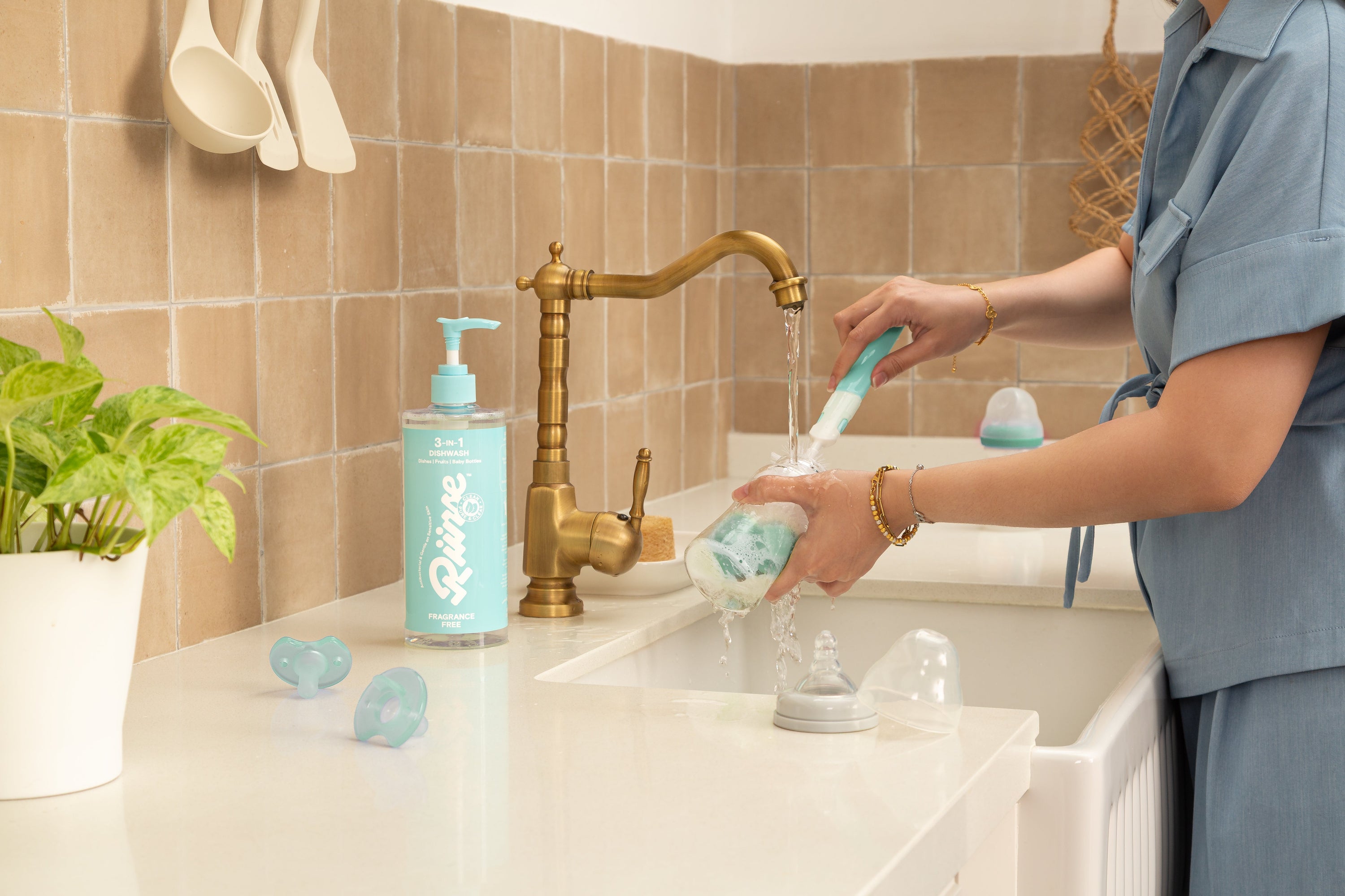 RIINSE 3-IN-1 Dishwash Fragrance Free: Baby-Friendly, Pet-Friendly & Halal-Certified