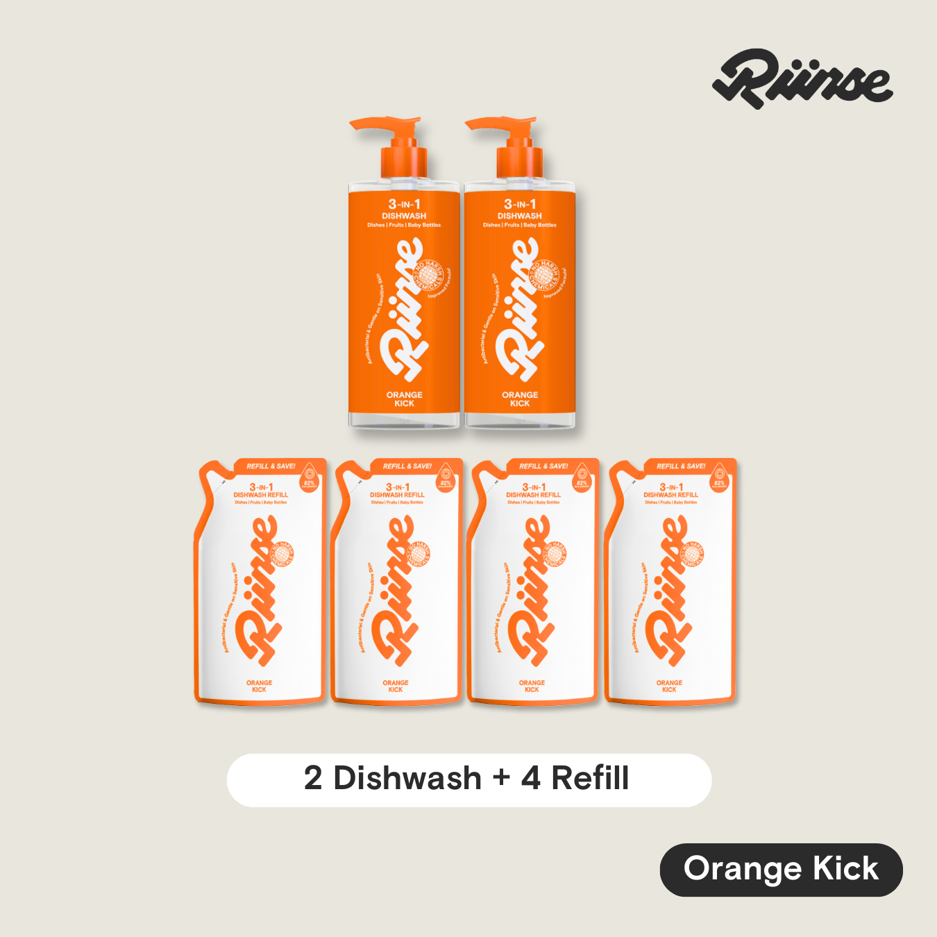 3-in-1 Dishwash Bottle & Refill