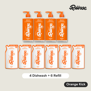 3-in-1 Dishwash Bottle & Refill