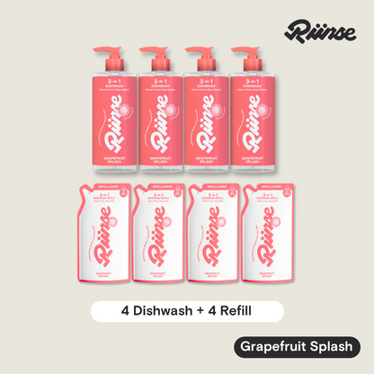 3-in-1 Dishwash Bottle & Refill