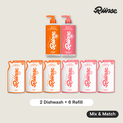 3-in-1 Dishwash Bottle & Refill