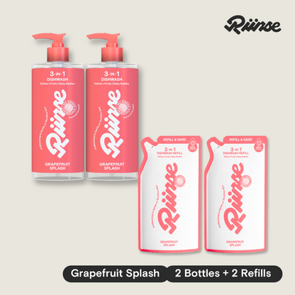 3-in-1 Dishwash Bottle & Refill